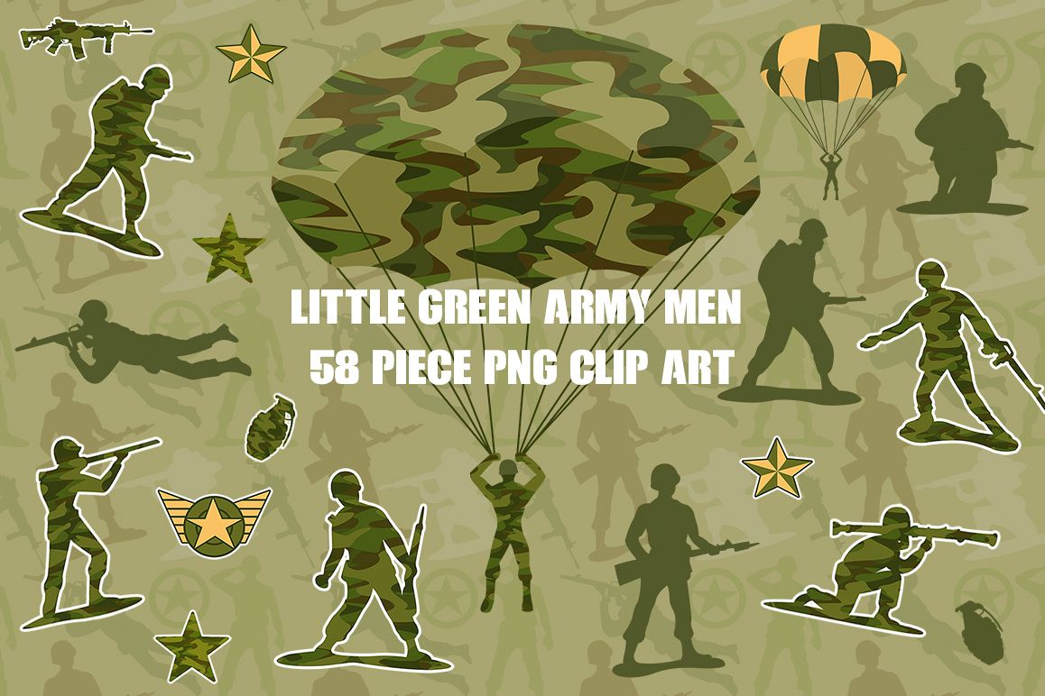 Little Green Army Men Clip Art example image 1