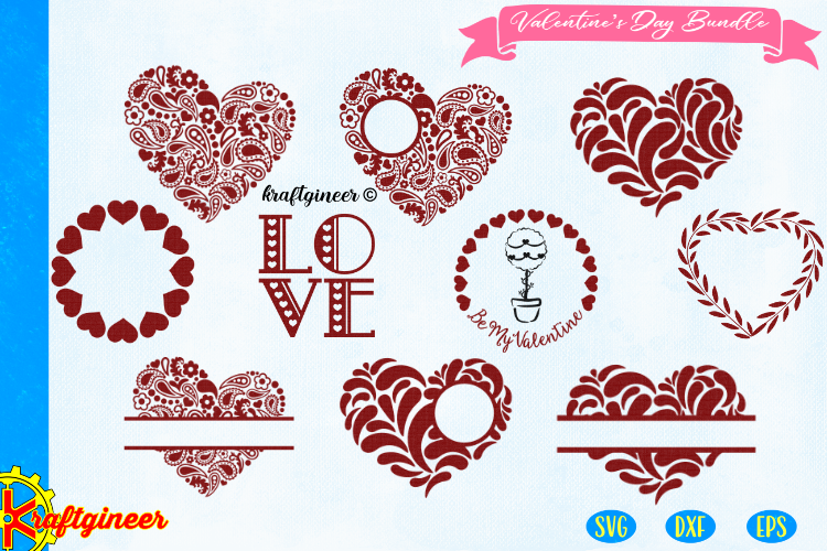 Download Valentines Day bundle SVG - Paisley heart svg CUT FILE, DXF,