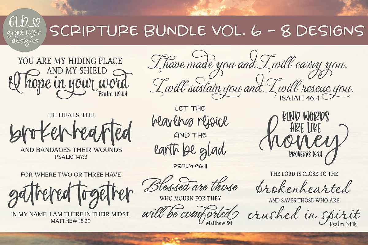 Scripture Bundle Vol. 6 - 8 Scripture Designs example image 1