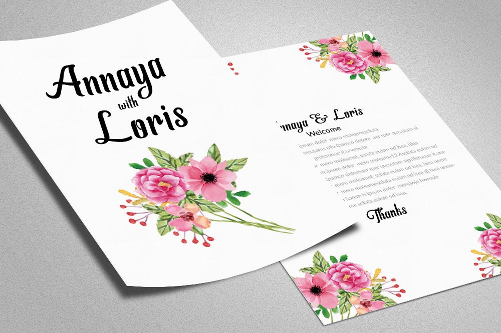 Double Sided Wedding Invitation Card example image 1