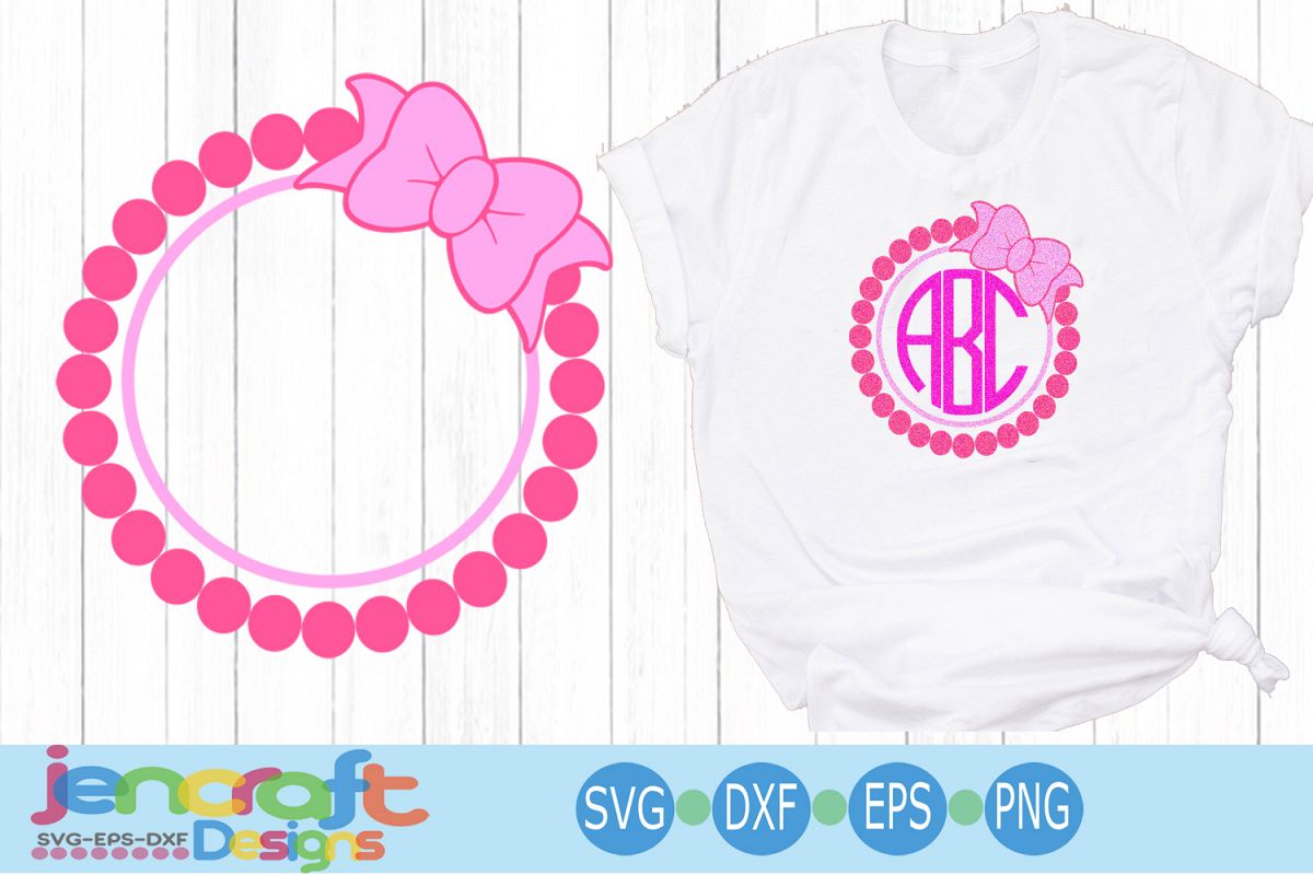 Circle Pearl Monogram Frame, Mother Mom svg Circle ...