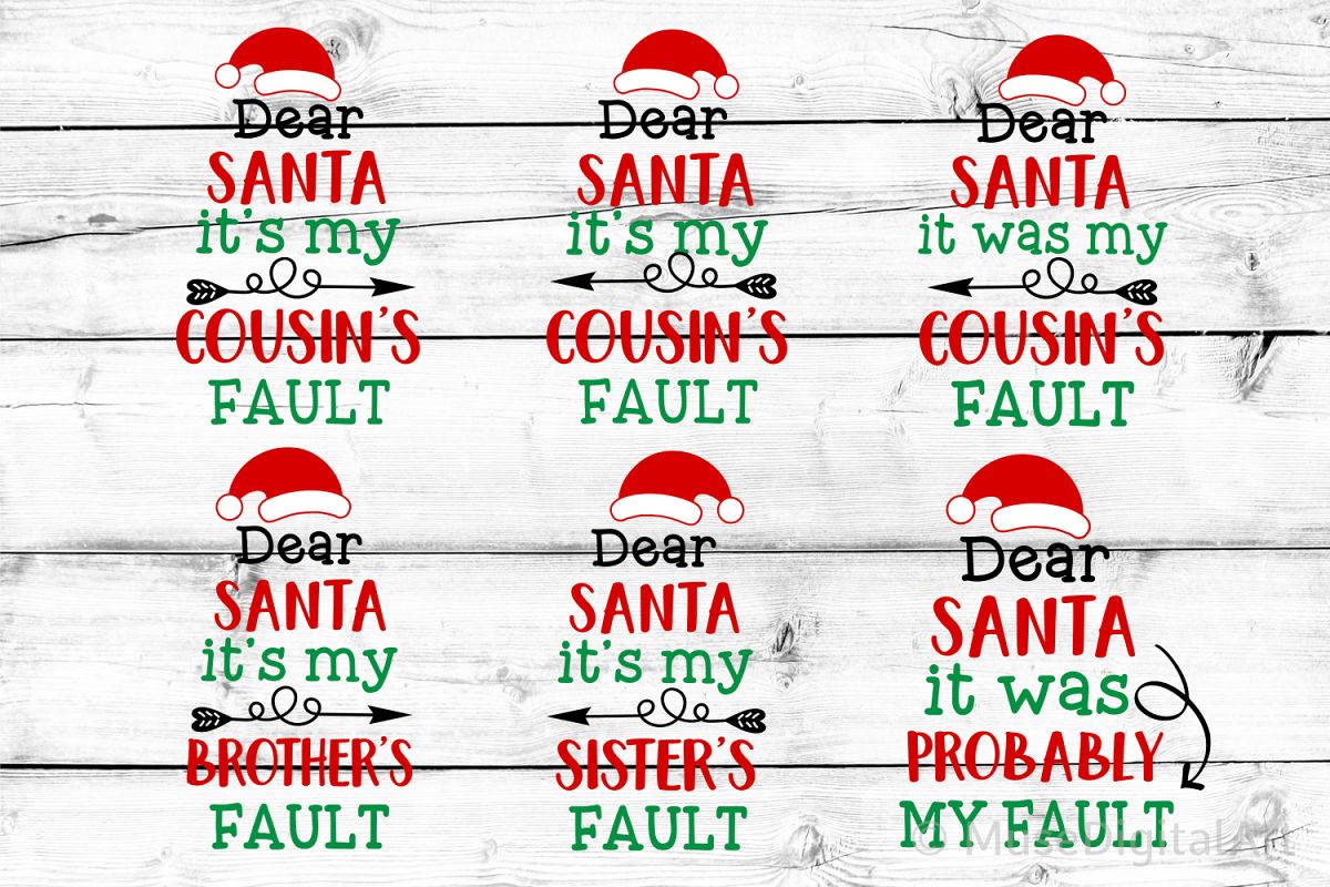 Dear Santa Bundle Svg, Its My Cousins Fault Svg, Christmas example image 1