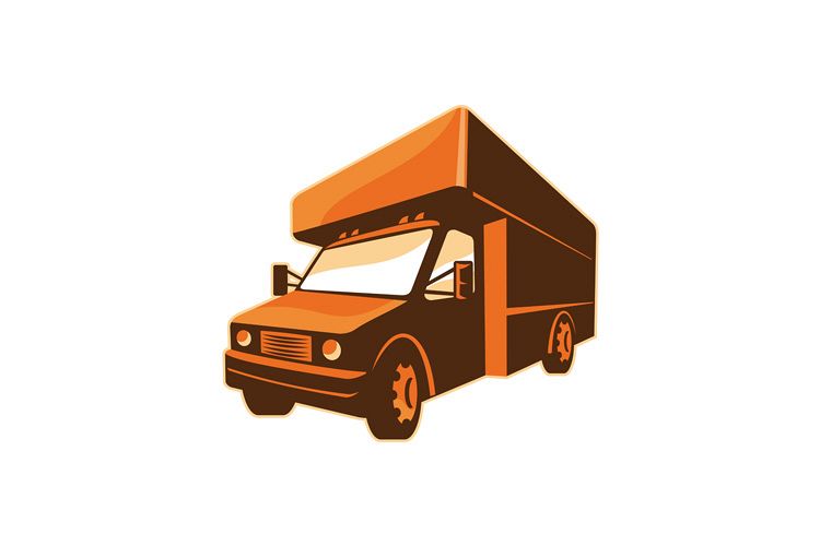 moving truck delivery van retro example image 1