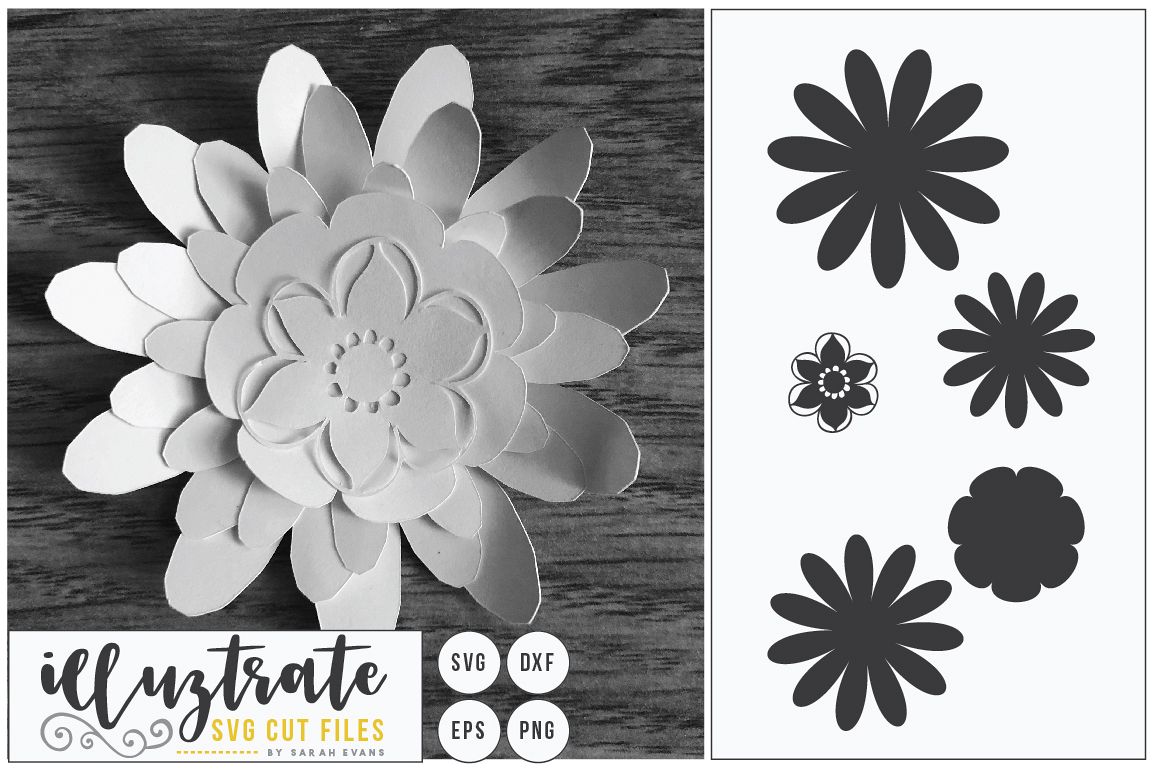 Paper Cut Flower, 3D Flower SVG Cut, Paper Flower Design example image 1