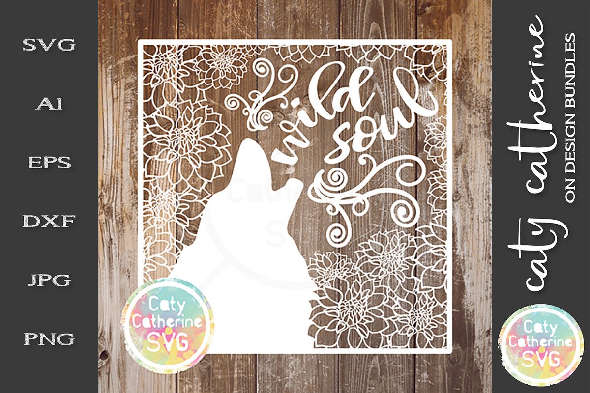 Wild Soul Wolf Design SVG Inspirational Quote example image 1