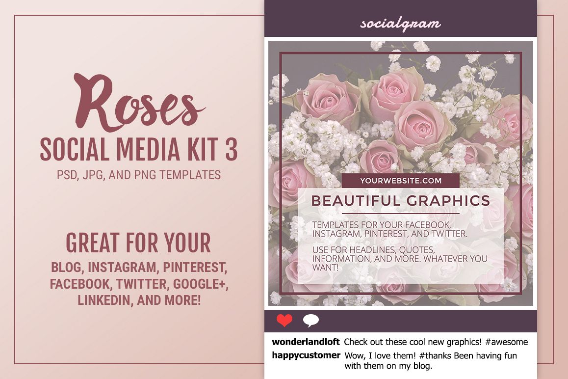 Roses Social Media Kit 3 example image 1