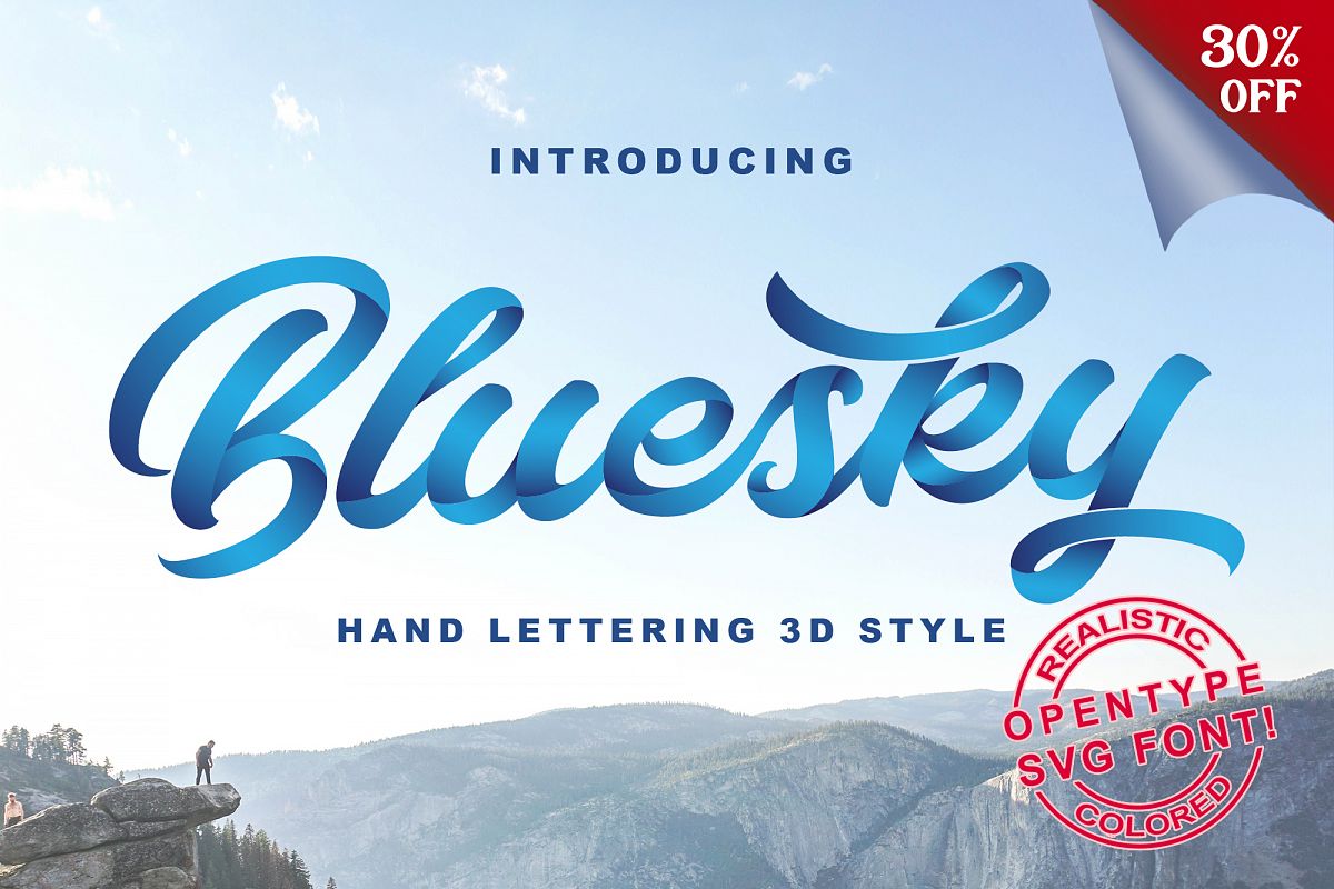 Bluesky OpentypeSVG Font example image 1