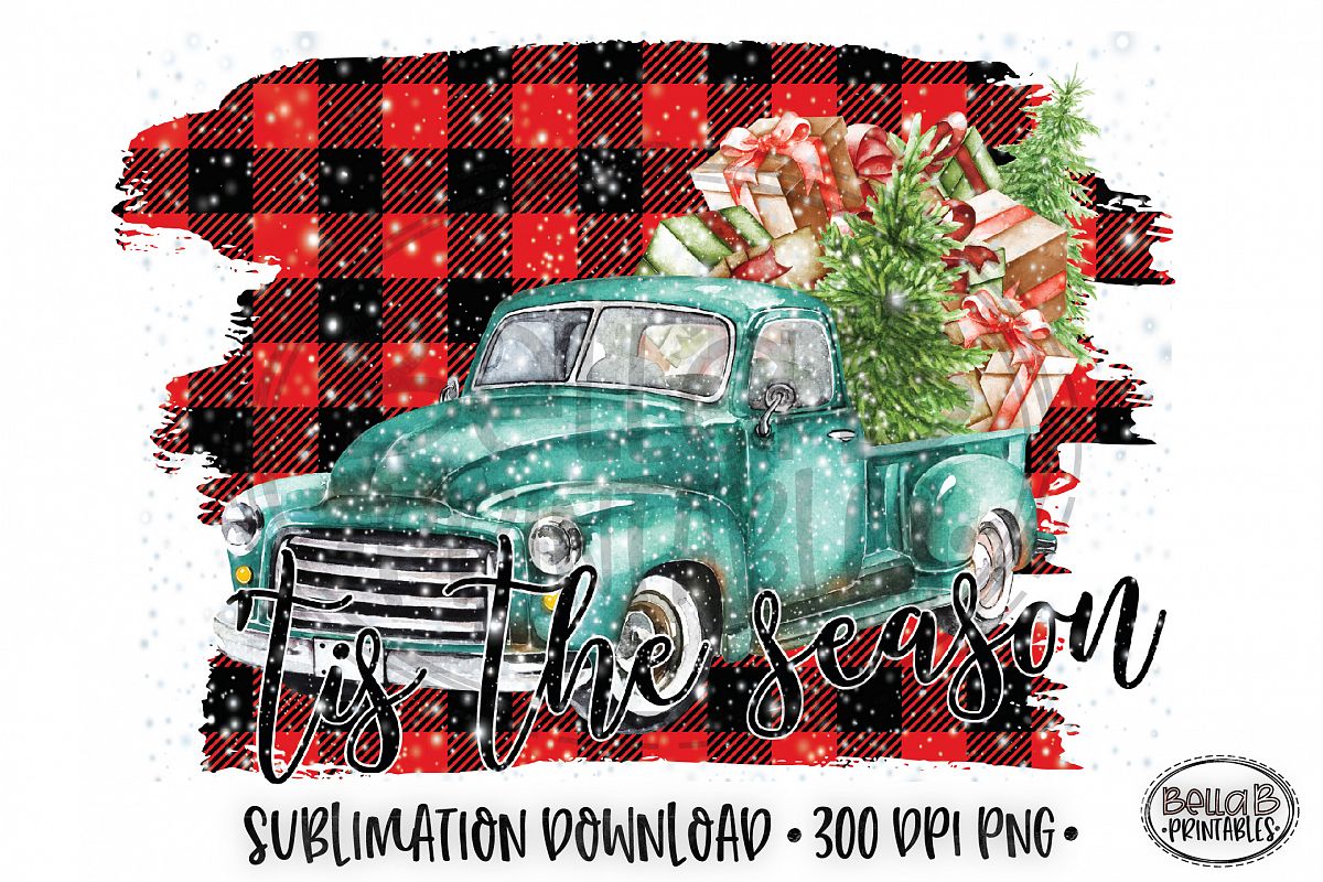 Christmas Sublimation Design, Tis The Season Sublimation example image 1