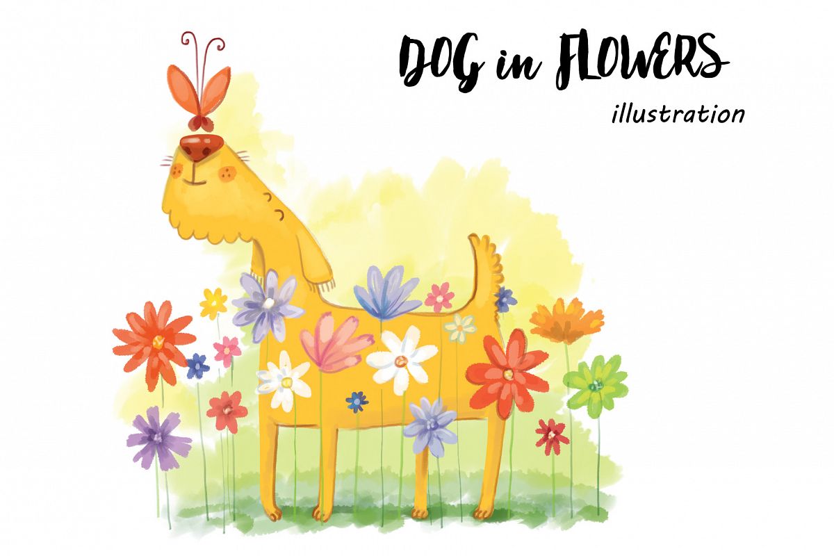 Dog in Flowers example image 1
