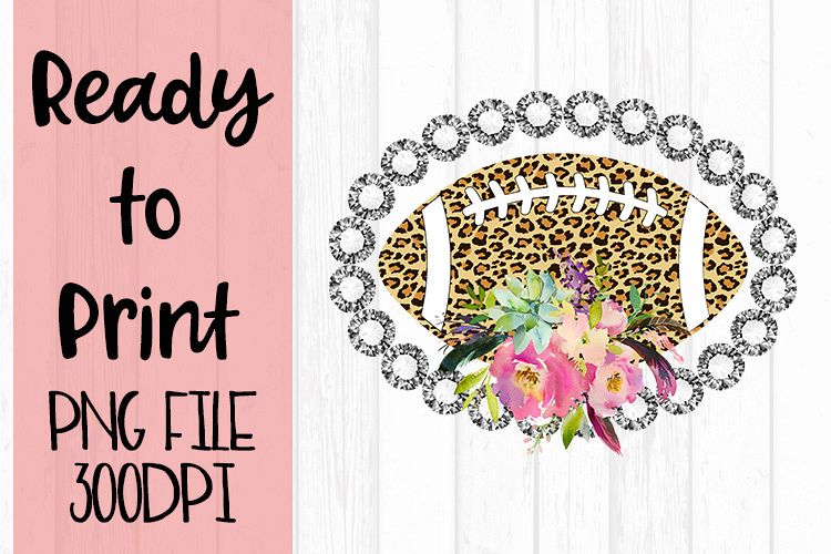 Bling Flowers Football Ready to Print example image 1