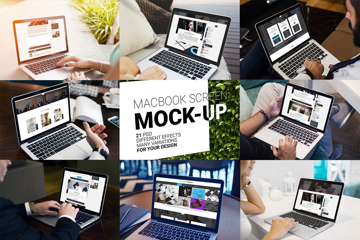 MacBook Screen Mock-Up / 21 PSD example image 1