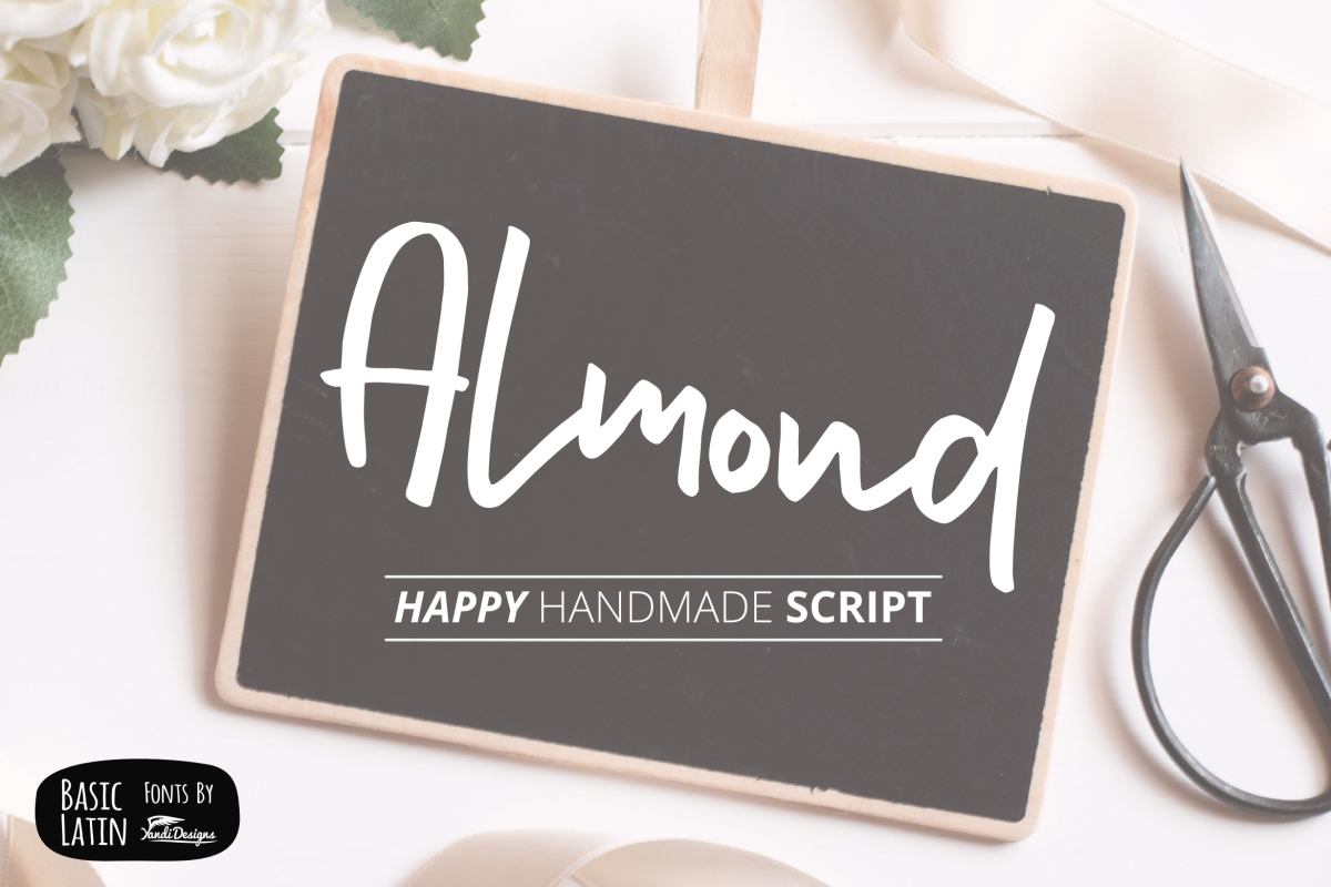 Almond Hand Lettering Script Fonts example image 1