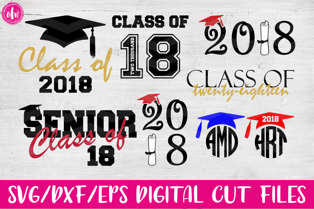 Graduation 2018 Bundle - SVG, DXF, EPS Cut Files example image 1