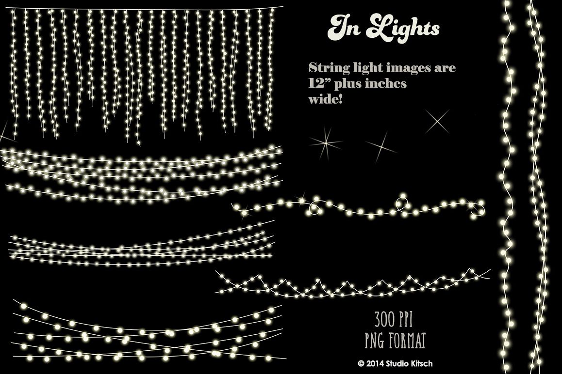 String Lights Clip-Art + Bonus example image 1