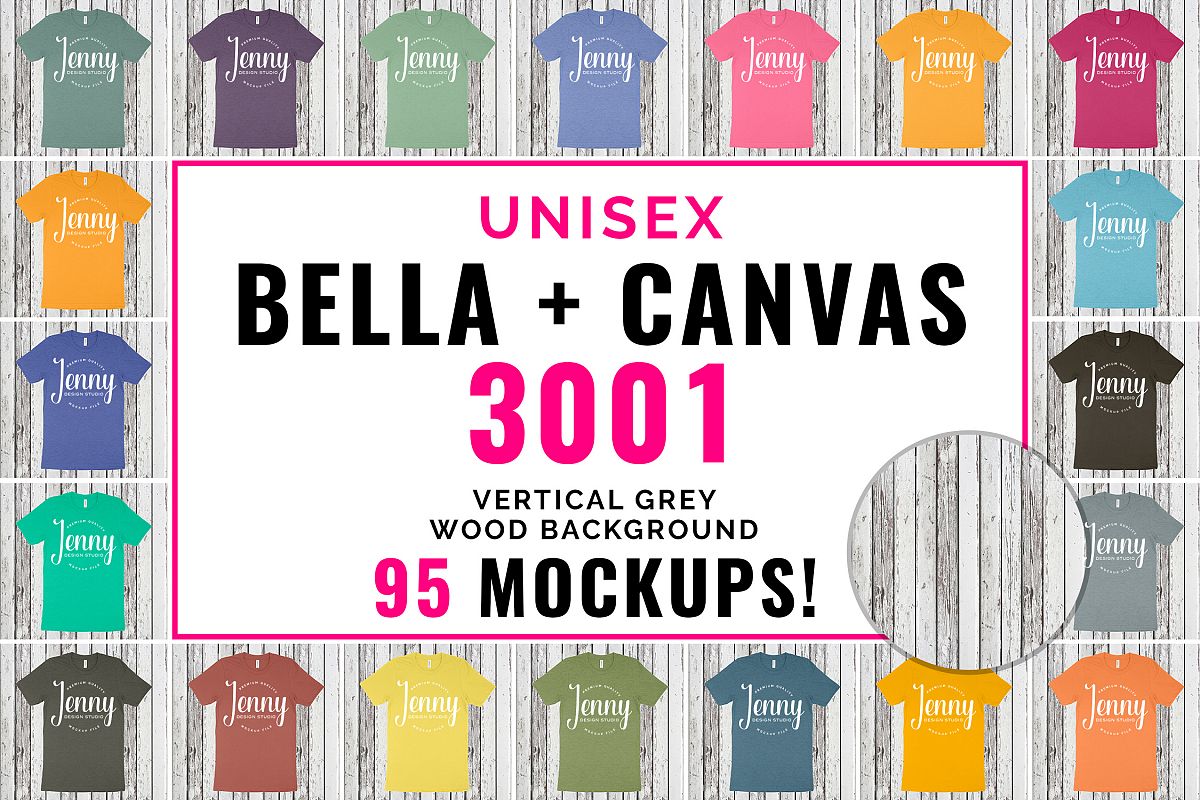 Bella Canvas 3001 Unisex Mockup Bundle, 95 Mockups example image 1