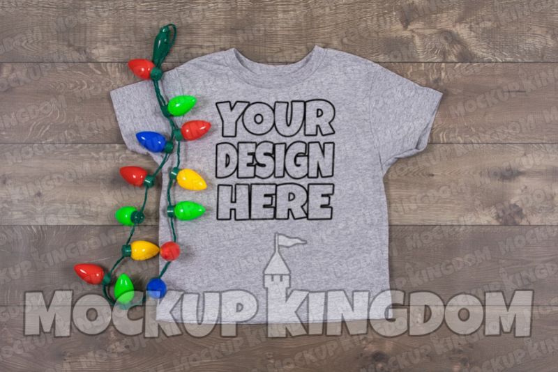 Kids Shirt Mockup, Christmas Shirt Mockup, Youth Tee Mockup example image 1