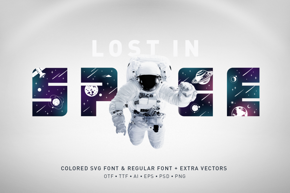 Lost In Space. Color Font - SVG example image 1