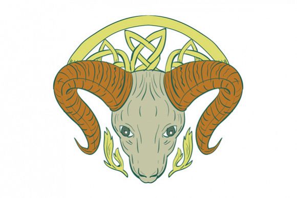 Ram Head Celtic Knot example image 1