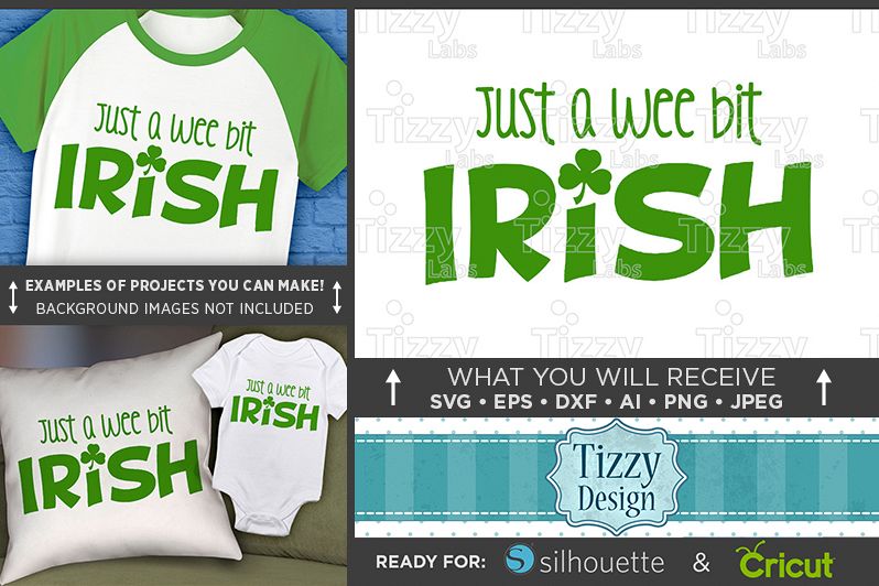Just A Wee Bit Irish SVG - St. Patricks Shirt - 1079 example image 1