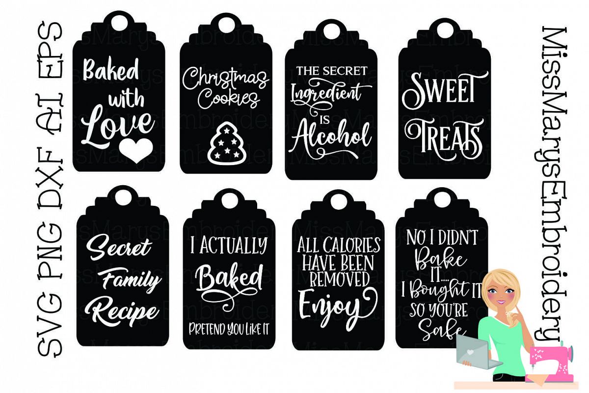 Download Funny Food Gift Tags SVG Cutting File PNG DXF EPS AI