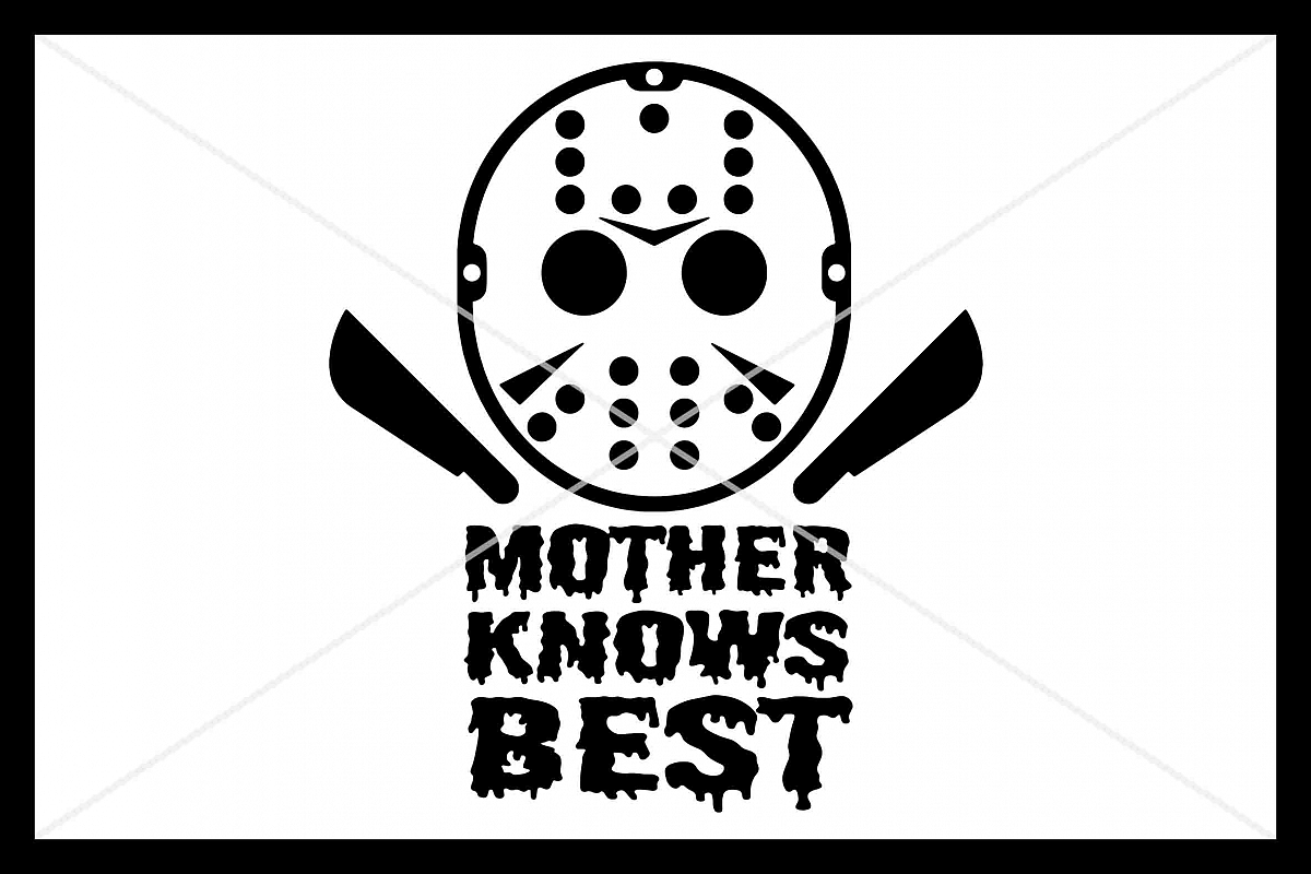 Halloween, SVG, Mask, Mother Knows Best, Silhouette Cameo example image 1