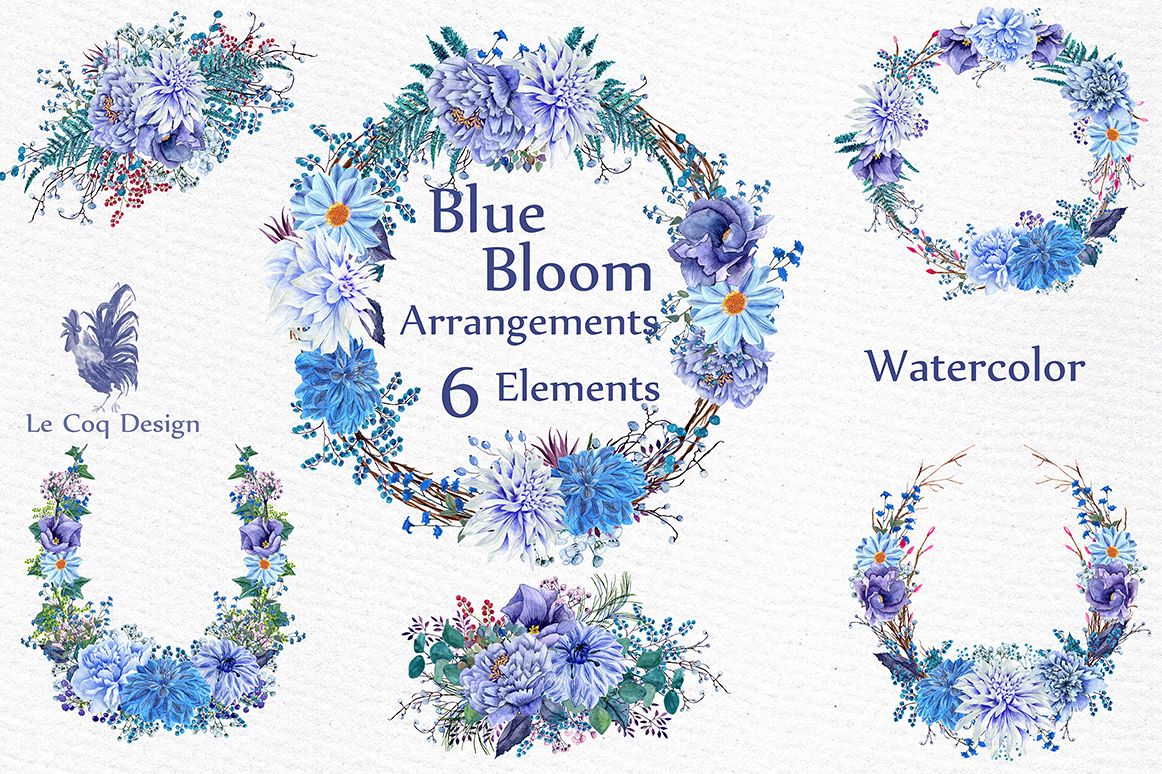 Watercolor wedding wreaths clipart example image 1