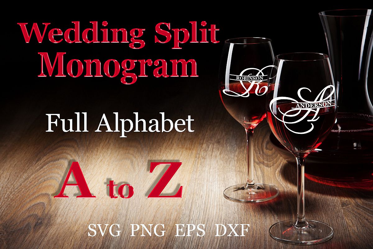 26 Wedding split monogram Wedding font SVG Engagement svg example image 1