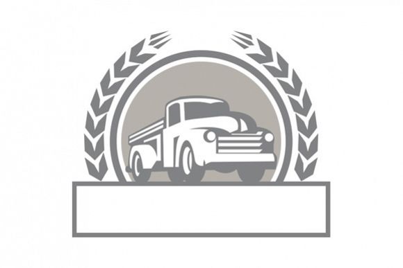 Vintage Pick Up Truck Circle Retro example image 1