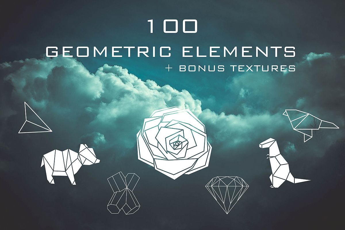 100 Geometric elements + bonus! example image 1