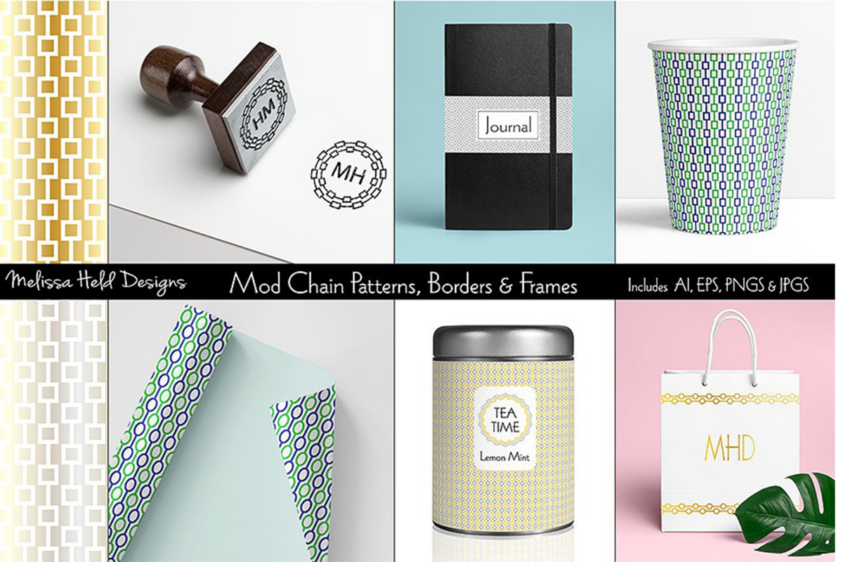 Mod Chain Patterns, Borders & Frames example image 1
