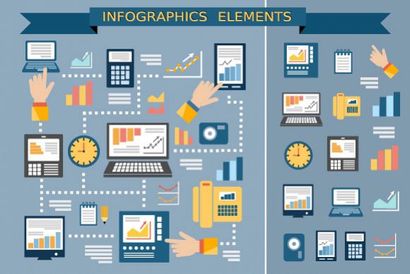 Monitor vector infographics example image 1