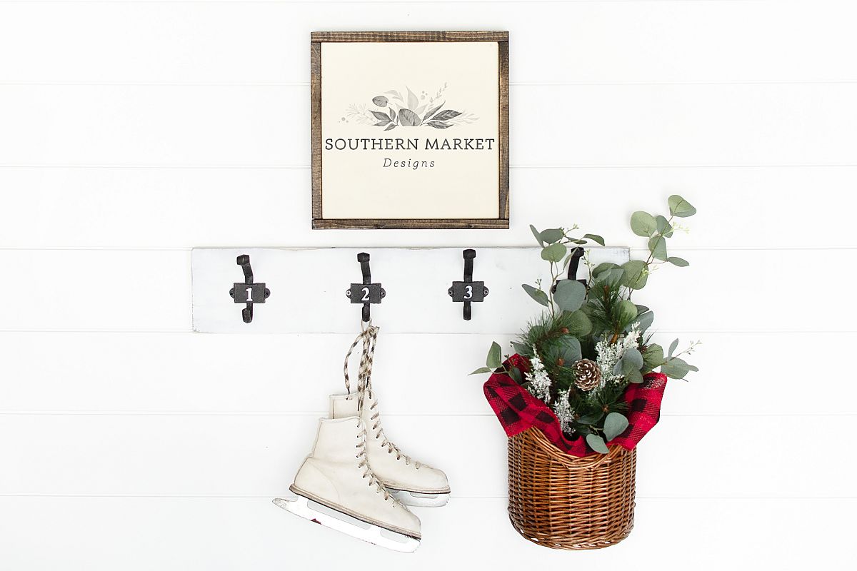 12x12 Christmas Wood Sign Mock Up Styled Photography example image 1