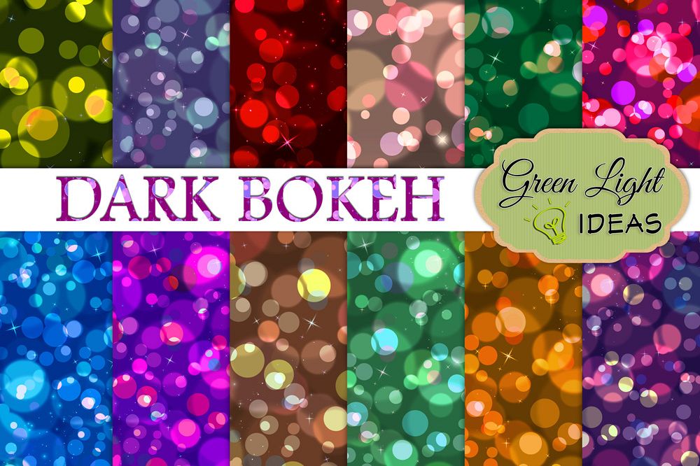 Dark Bokeh Digital Papers example image 1