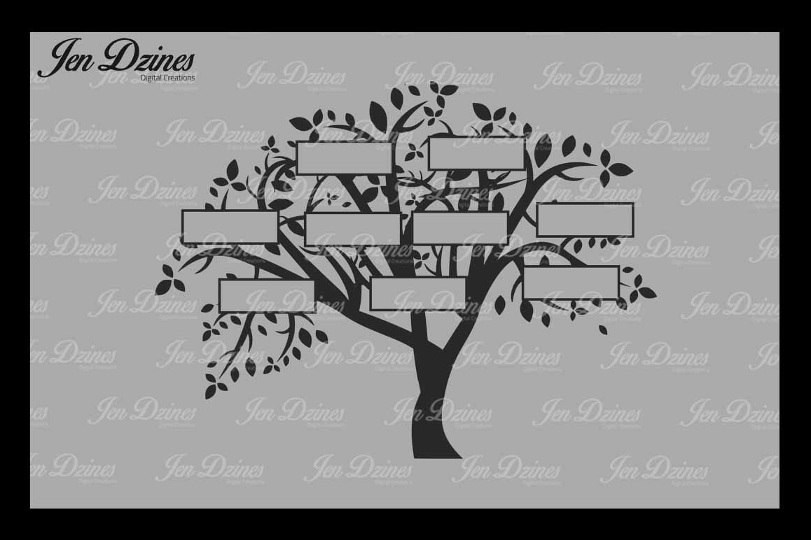 Download Family Tree 9 Names SVG DXF EPS PNG (3044) | SVGs | Design ...