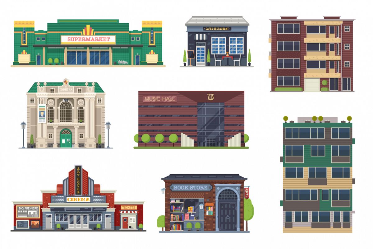 City Public Buildings and Houses example image 1