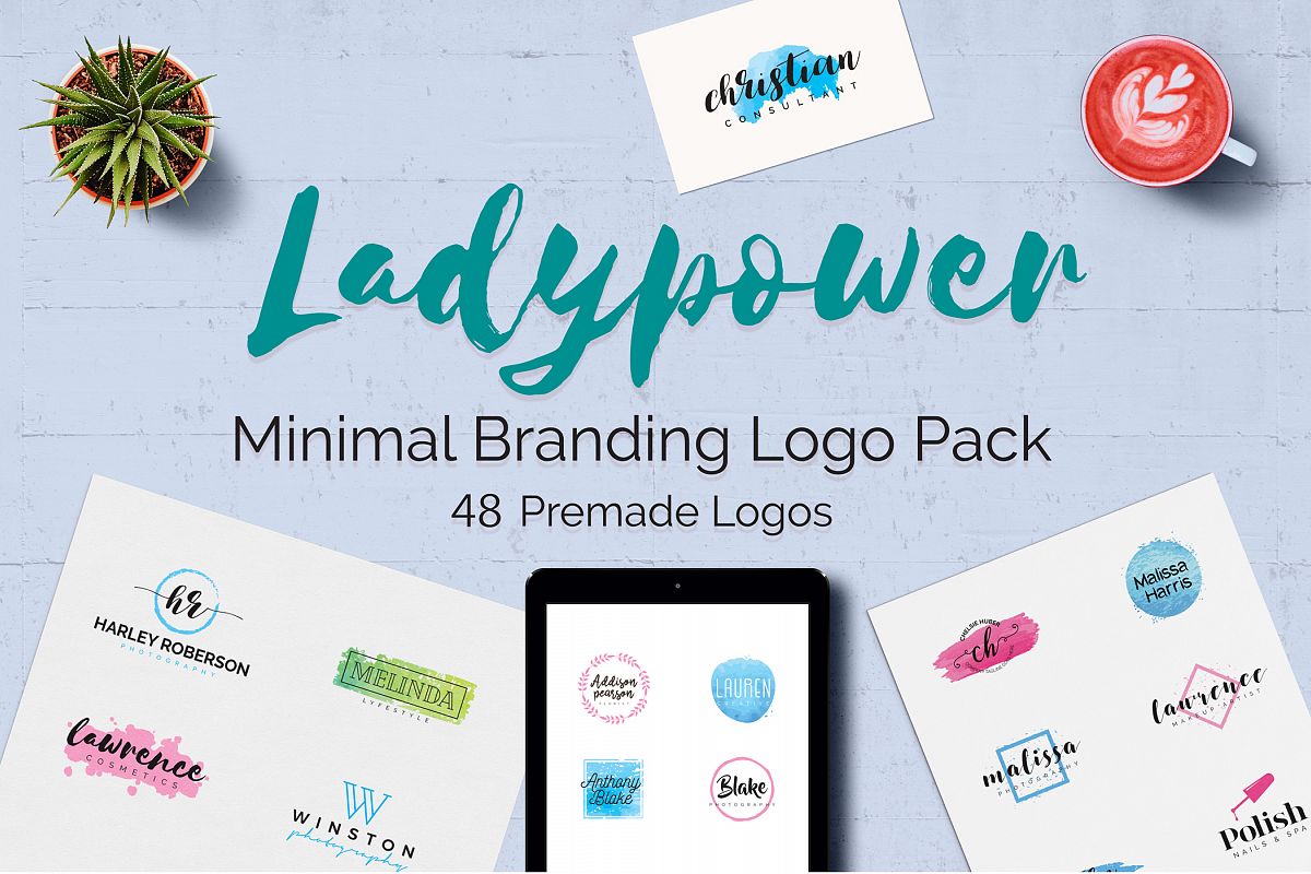 LADYPOWER Feminine Branding Logo Pack example image 1