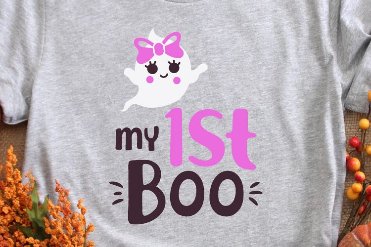 My First Boo Svg, Girl Svg, My 1st Boo Svg, Halloween Svg example image 1