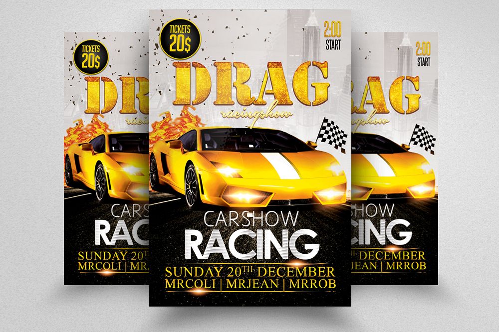 Car Drag Racing Flyer example image 1