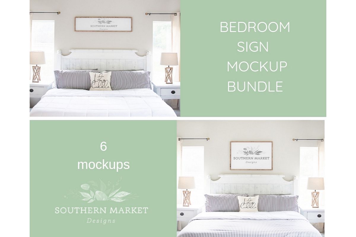 Bedroom Sign Mock Up Design Bundle Stock Photography example image 1