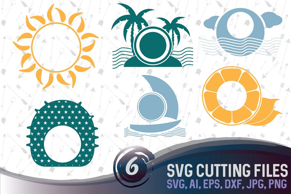 Download 6 Summer vector designs and monogram templates - cutting ...