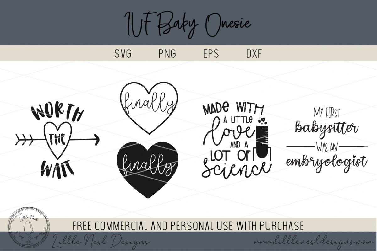 IVF Baby Onesie SVG Bundle - Onesie Cut Files (350132 ...