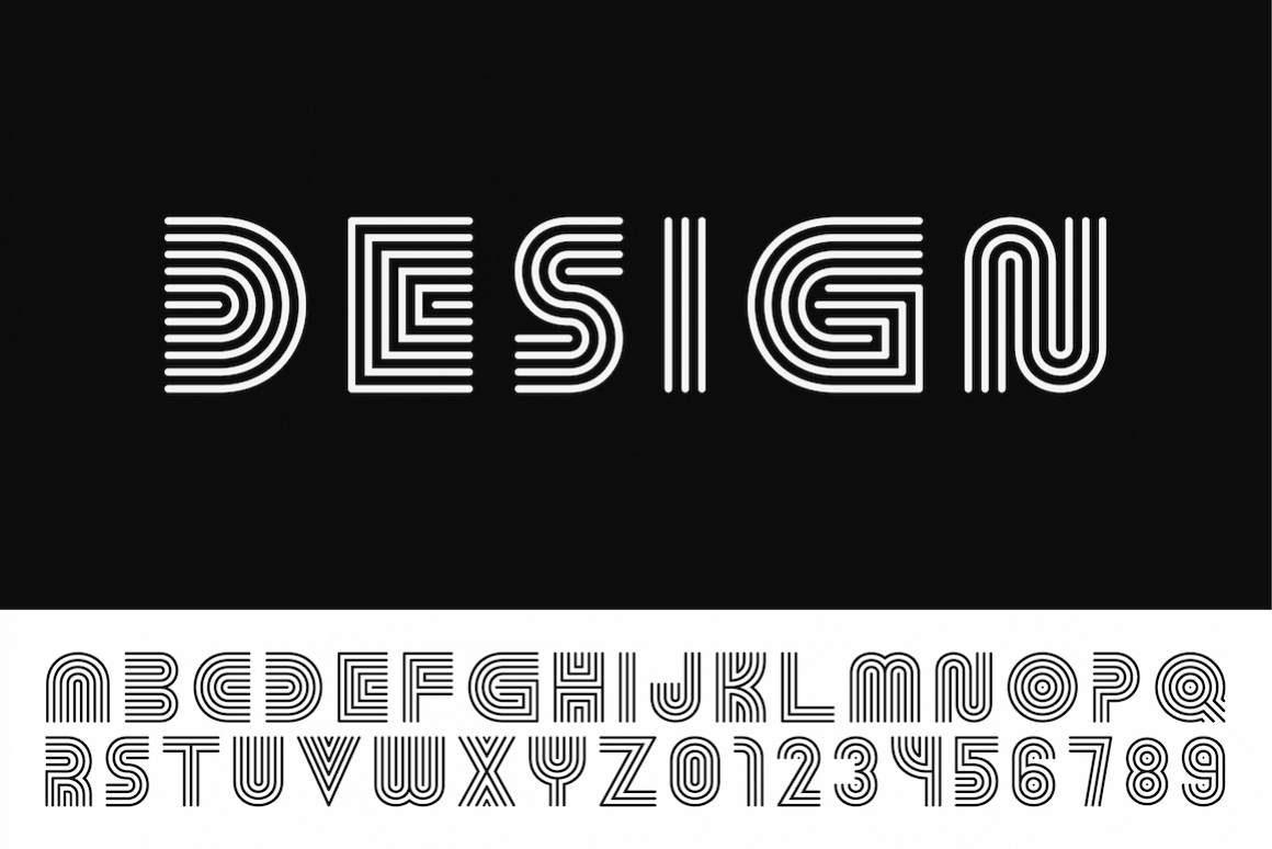 English vector striped alphabet example image 1