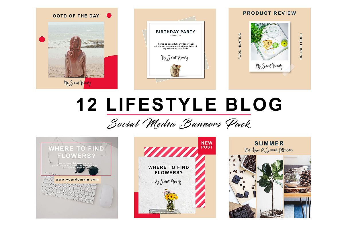 FREE Peach Lifestyle Social Pack example image 1