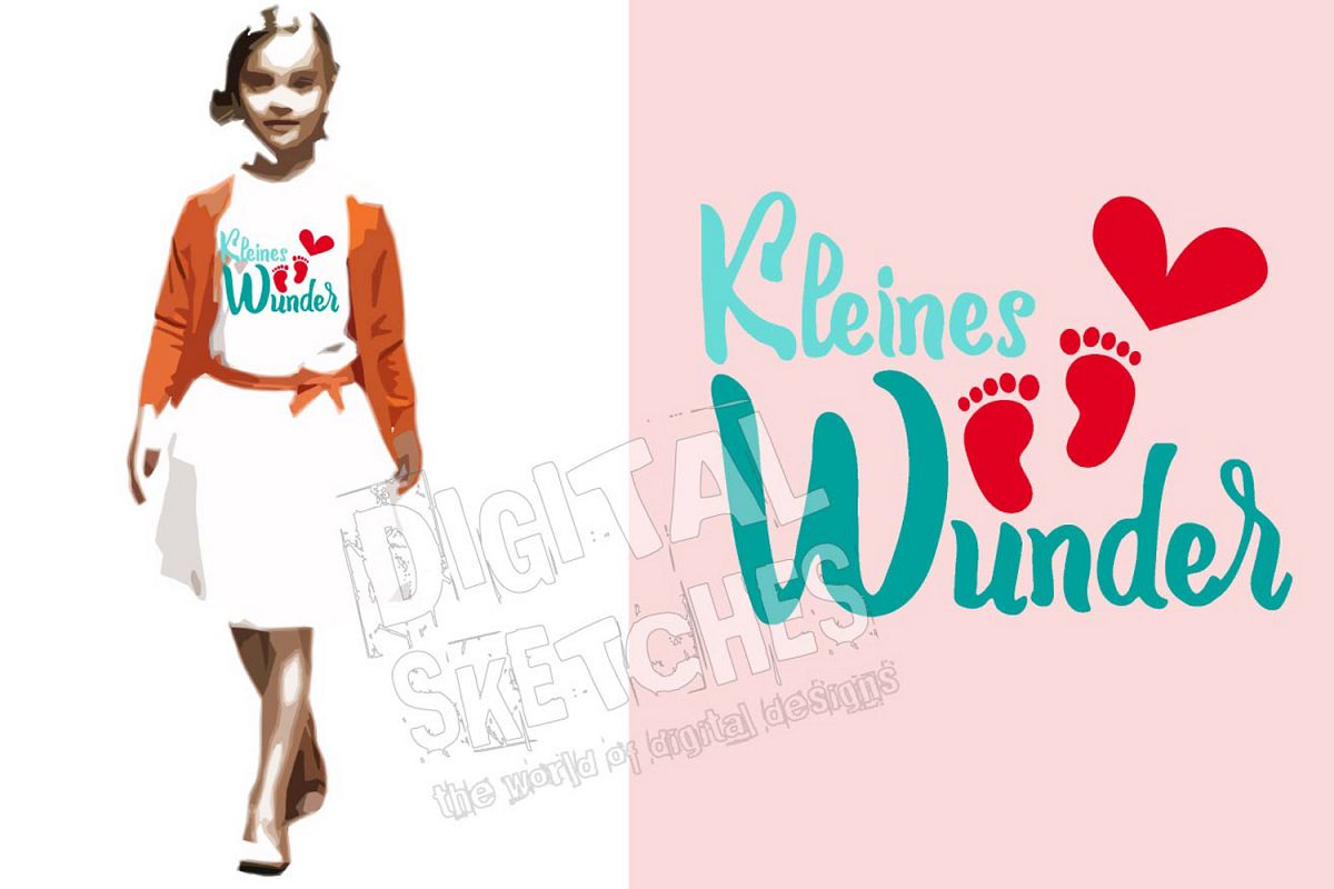 Saying Quote German Baby Feet Cut File Vector Graphics example image 1