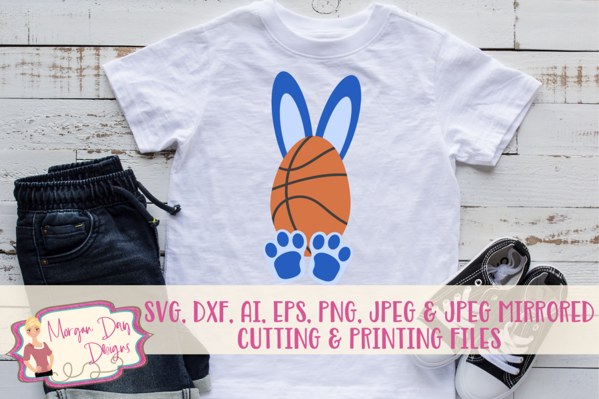 Basketball Bunny - Easter SVG, DXF, AI, EPS, PNG, JPEG example image 1