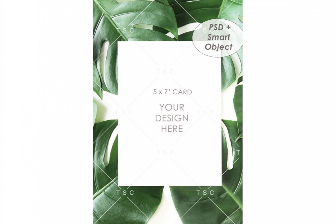 Portrait-mode 5" x 7" Card Mockup / Invitation Mockup example image 1