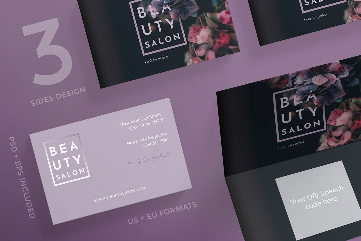 Beauty Salon Business Card Design Templates Kit example image 1