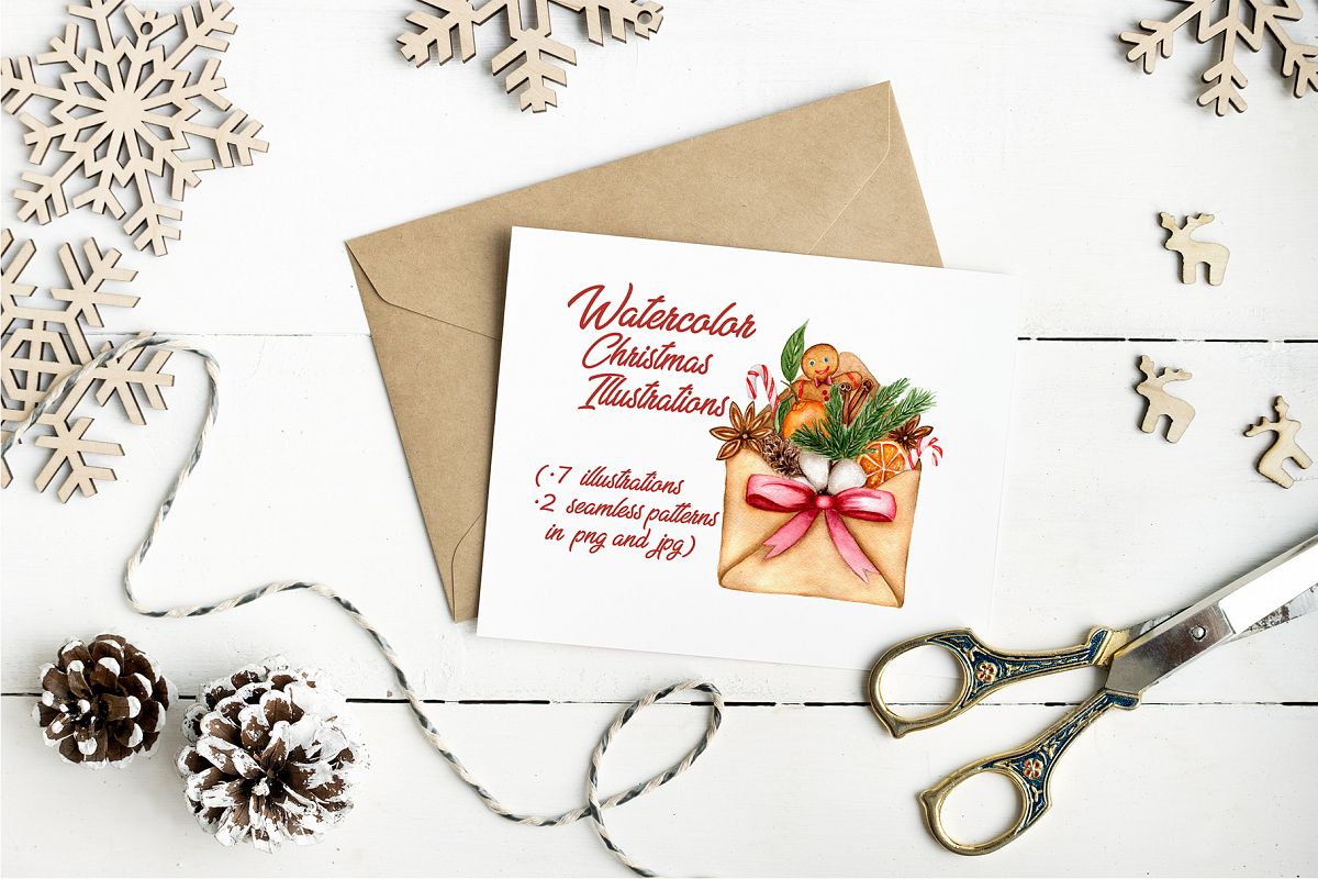 Watercolor Christmas Illustrations example image 1