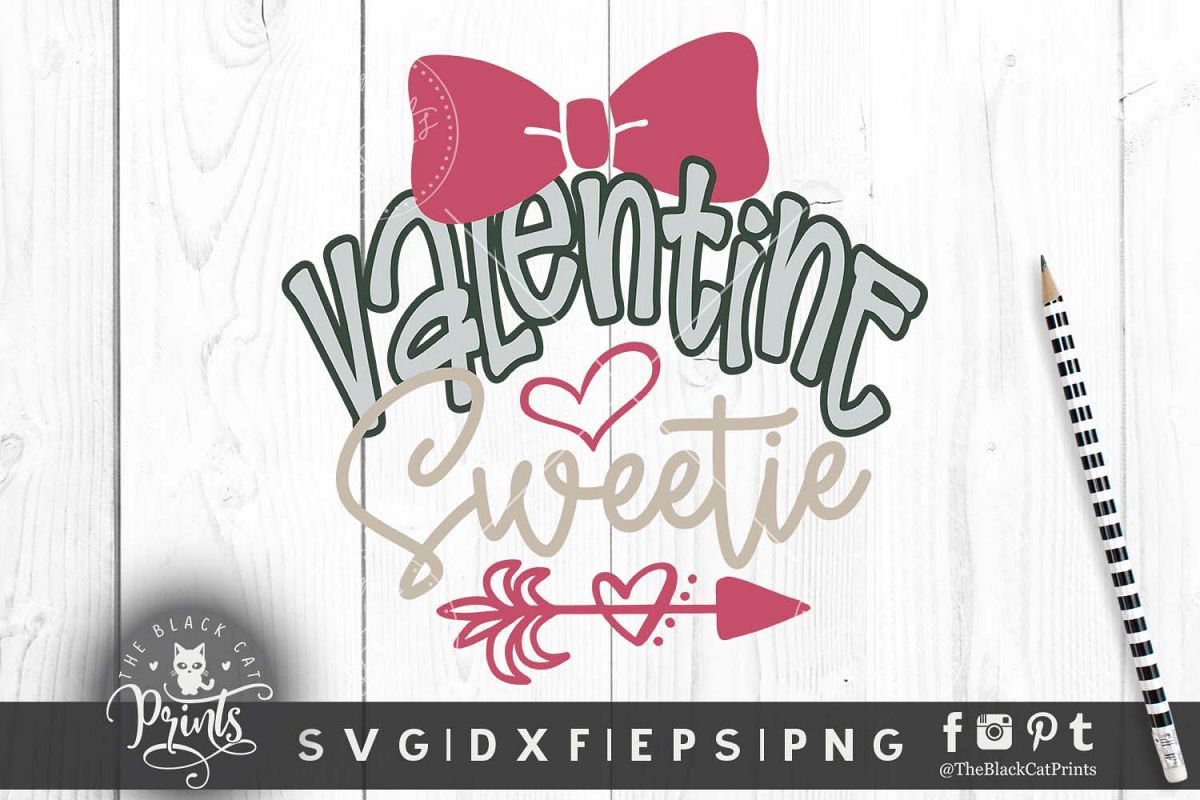 Valentine Sweetie SVG DXF EPS PNG example image 1