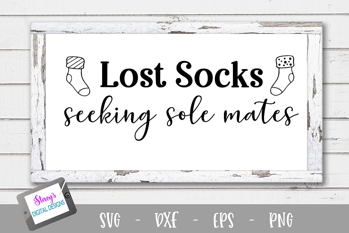Laundry SVG - Lost socks seeking sole mates example image 1